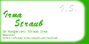 irma straub business card